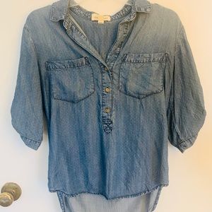Cloth & Stone Chambray Pindot Dots Popover Small T